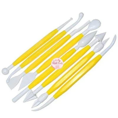 RINKLE TRENDZ 8pcs Clay and Cake Fondant Modelling Tools, Decoration Carving Bone Knife Tools for Art and Craft Purpose