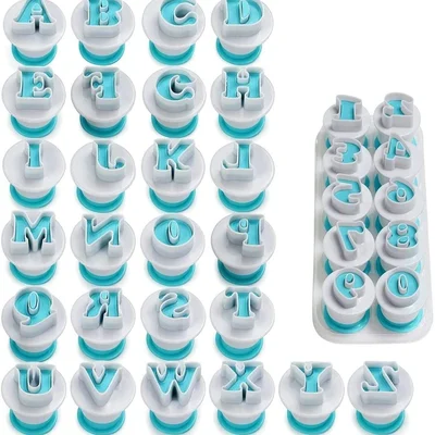 RINKLE TRENDZ Alphanumerical (Uppercase) Push Easy Fondant, Cookie Cutter (Pack of 36)