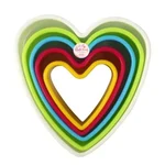 Rinkle Trendz Set of 5 Plastic Heart Shape Cutter, Random Colors, for Fondant, Cupcakes, Cakes and Biscuits