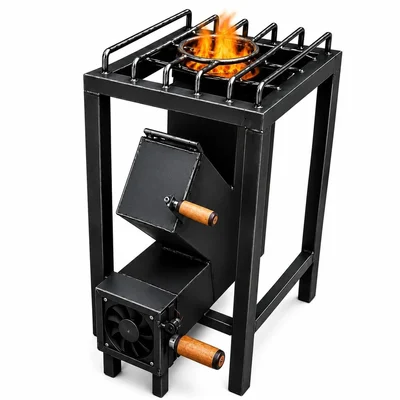 Rocket Stove with Fan, Biomass Cooking Stove No LPG or Gas Needed, Eco-Friendly Lakdi ka Chulha
