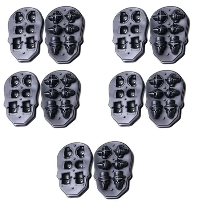 Smart Chef (SCS04H-6P) 3D Skull Ice Cube with Hat Tray, 6-Grid Silicone Mold with Lid- 10 Pieces for Whiskey, Cocktails