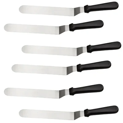 Smart Chef HS30109 Pallet Knives 6pcs, Cranked 12-Inch Blade Length, Professional Spatula Set for Cake Decorating, Icing
