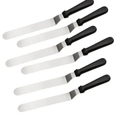 Smart Chef HS30201 Pallet Knives 6pcs, Cranked 4-Inch Blade Length, Spatula Set for Cake Decorating, Icing