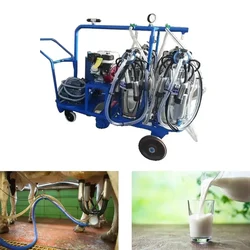 Dual Power 4 Bucket Milking Machine with 2HP Motor & 6.5HP Engine