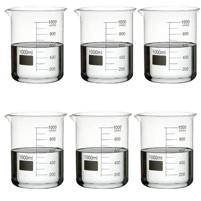 SBT Instruments 1000ml x 6pcs Borosilicate Glass Beaker, Low Form with Spout