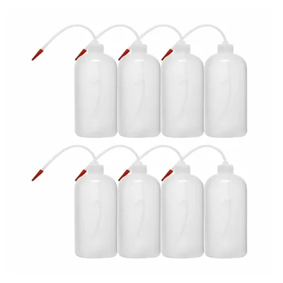 SBT Instruments 250ml x 8pcs Polypropylene Wash Bottle with Screw Cap & Flexible Tube for Dispensing Liquid