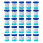SBT Instruments 25pcs x 50ml Polypropylene Urine Sample Bottles with Lids and ID Label for Nursing, Hospitals, Medical College