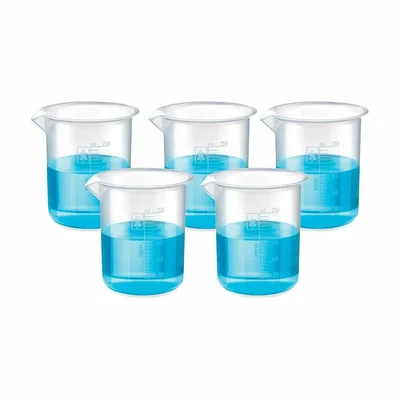 SBT Instruments 5 Set Graduated Plastic Beaker 250ml for School/ College Laboratory