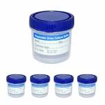 SBT Instruments 50pcs x 50ml Polypropylene Urine Sample Bottles with Lids and ID Label for Nursing, Hospitals, Medical College