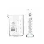 SBT Instruments Borosilicate 3.3 Glass Scientific Beaker 500ml & Cylinder 100ml Round Base for College Laboratory