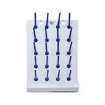 SBT Instruments Laboratory Draining Rack with 20 Pegs & Collection Tray | White Base with Blue Polypropylene Pegs