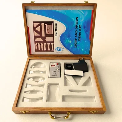 SBT Instruments Light & Optics Demo Kit- 12 Acrylic Lenses, Ray Box with 5, 3 & 1 Light Beam Configuration in Red Color