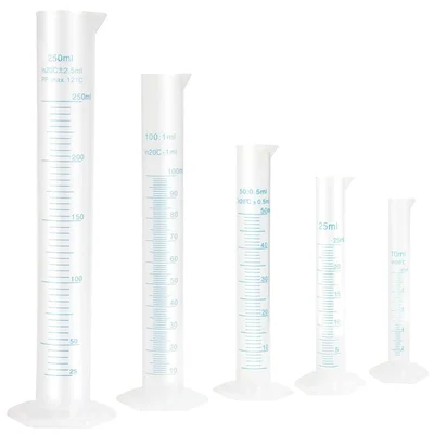 SBT Instruments Plastic Measuring Cylinder 10ml, 25ml, 50ml, 100ml & 250ml