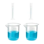 SBT Instruments Polypropylene 2 Measuring Cylinder 100ml & 2 Measuring Beaker 100ml Combo