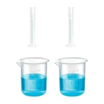 SBT Instruments Polypropylene 2 Measuring Cylinder 100ml & 2 Measuring Beaker 250ml Combo