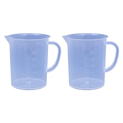 SBT Instruments Polypropylene 2pcs x 250ml Measuring Jug with Handle for Kitchen Lab