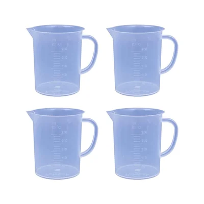 SBT Instruments Polypropylene 4pcs x 250ml Measuring Jug with Handle for Kitchen Lab