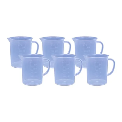 SBT Instruments Polypropylene 6pcs x 250ml Measuring Jug with Handle for Kitchen Lab