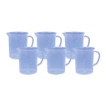 SBT Instruments Polypropylene 6pcs x 250ml Measuring Jug with Handle for Kitchen Lab