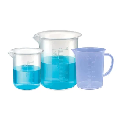 SBT Instruments Polypropylene Beakers 250ml, 500ml with 250ml Measuring Jug, Graduation Marks