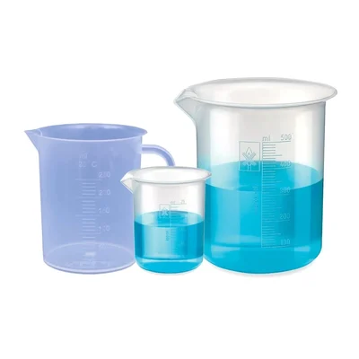 SBT Instruments Polypropylene Beakers 25ml, 500ml with 250ml Measuring Jug, Graduation Marks