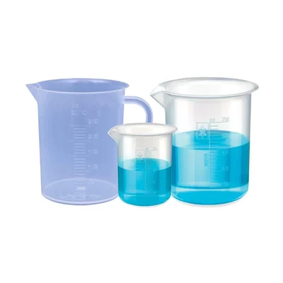 SBT Instruments Polypropylene Beakers 50ml, 250ml with 250ml Measuring Jug, Graduation Marks