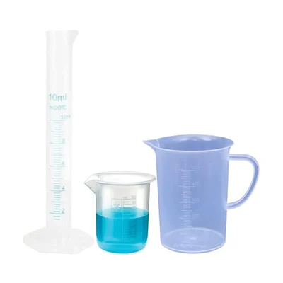 SBT Instruments Polypropylene Measuring Cylinder 10ml, Beaker 100ml & Jug 500ml Set for Laboratory