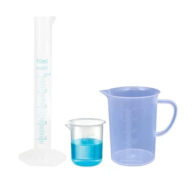 SBT Instruments Polypropylene Measuring Cylinder 10ml, Beakrer 25ml & Jug 500ml Set for School/ College Laboratory