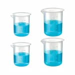 SBT Instruments Polypropylene Transparent Plastic Beakers 250ml x 2Pcs, 500ml x 2pcs with Graduation Marks
