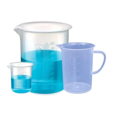 SBT Polypropylene 25ml & 1000ml Beaker with Graduation Marks and 500ml Measuring Jug Set for Laboratory