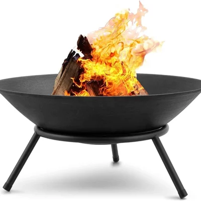 Sigdi Steel Fire Pit/ Portable Fire Basket for BBQ, Camping, Party