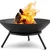 Sigdi Steel Fire Pit/ Portable Fire Basket for BBQ, Camping, Party