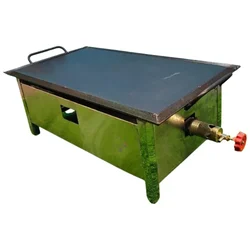  12x15 inch Single Burner Dosa Bhatti with 15 mm Cast Iron Thick Tawa